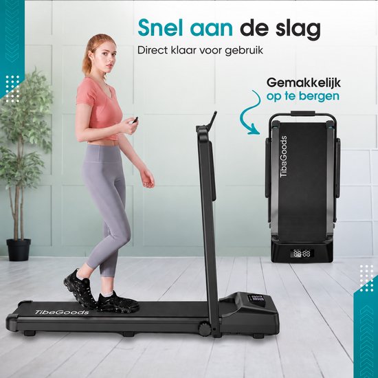 TibaGoods Klappbares Laufband – 1 bis 8 km/h – Laufband – Walking-Pad – Heimtrainer – Laufband für zu Hause – Treadmill – Sport – Laufen – 130 kg