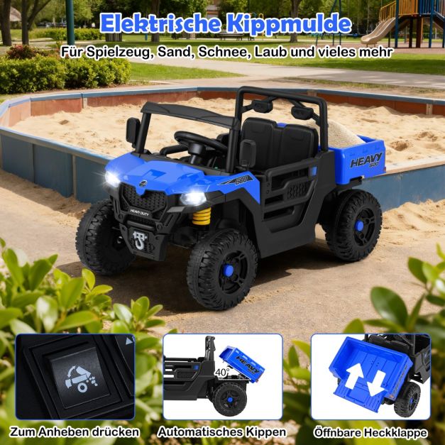 Coast Electric Child Car 12V - Kippauto mit Fernbedienung 106 x 60 x 59 cm - Dunkelblau