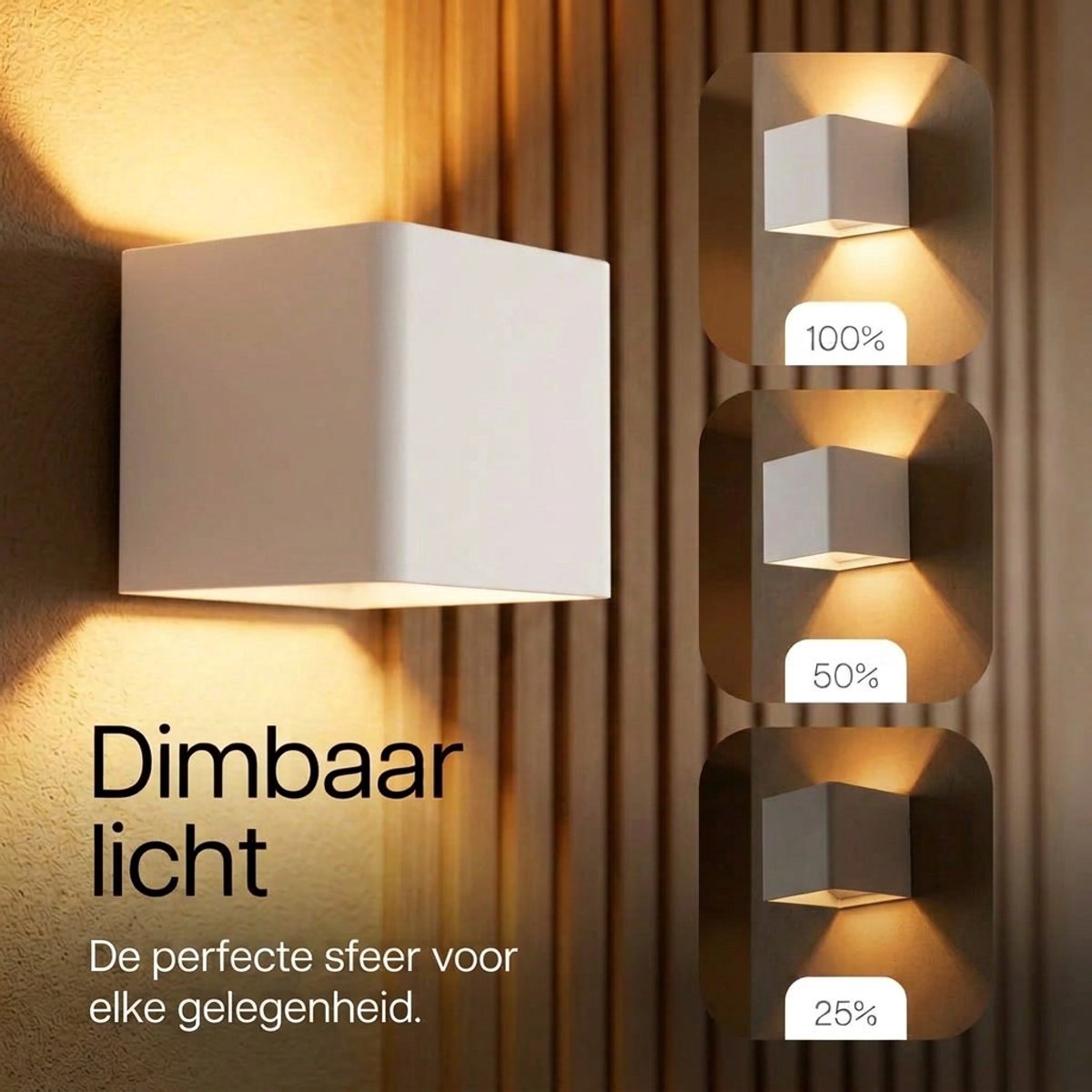 Luminize Wiederaufladbare Wandleuchte mit Fernbedienung – Weiß – 10 x 10 x 8 cm