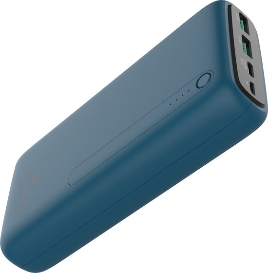 iMoshion® Powerbank 27000 mAh - Schnelles Ladegerät & Batterieanzeige - Geeignet für iPhone & Samsung, u.a. - 18 Watt - USB A, USB C & Micro USB - Blau