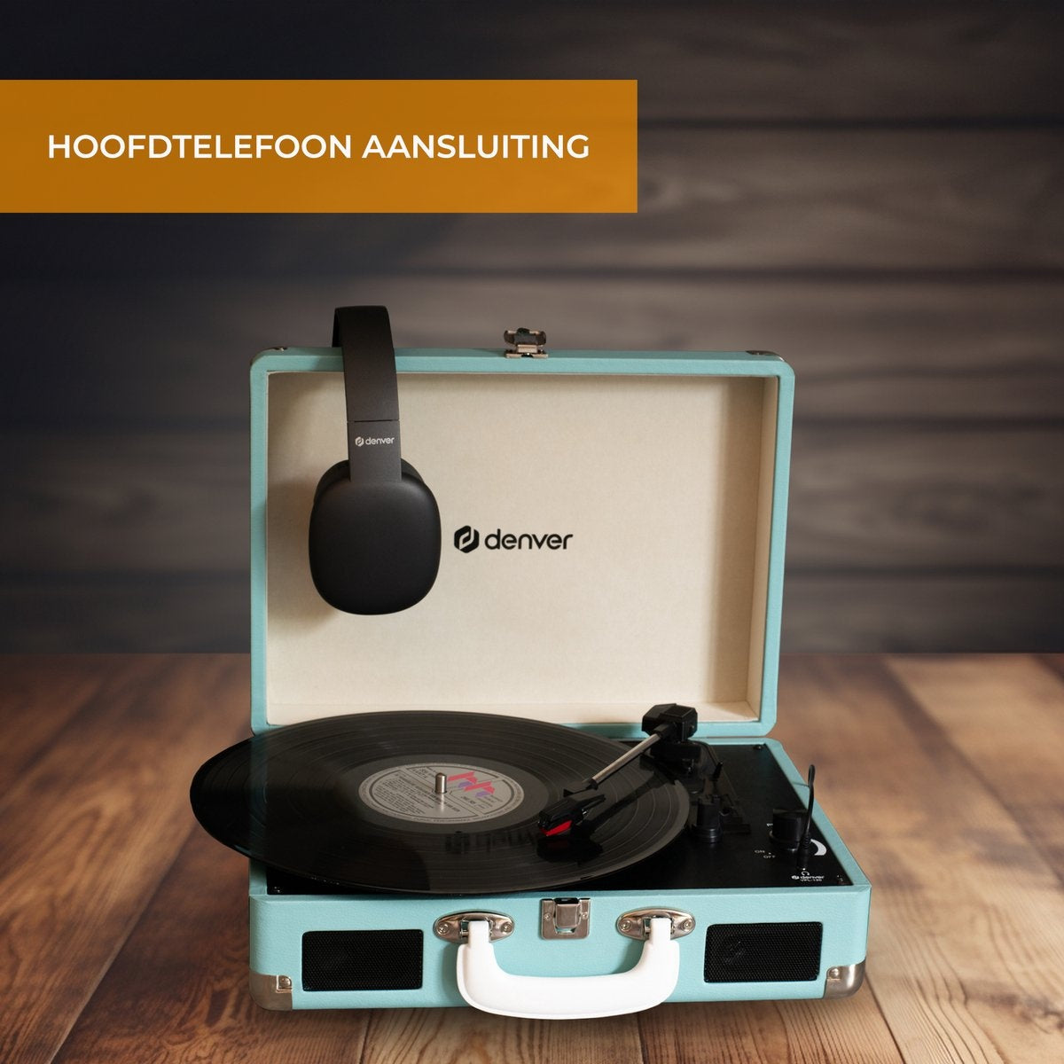 Denver Plattenspieler - Integrierte Lautsprecher - Inkl. PC-Software - Autostopp - Retro - VPL120 - Blau