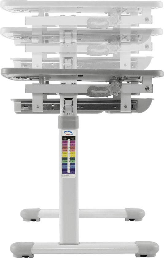 VDD Gaming - Kinderschreibtisch mit Schreibtischstuhl - höhenverstellbar von 54 cm bis 76 cm - mit Stauraum - Weiß
