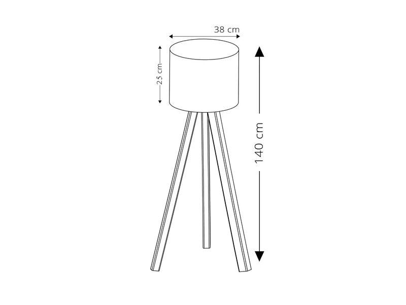 Asir Dreibein-Stehlampe – Holz – 150 cm hoch – Naturfarben