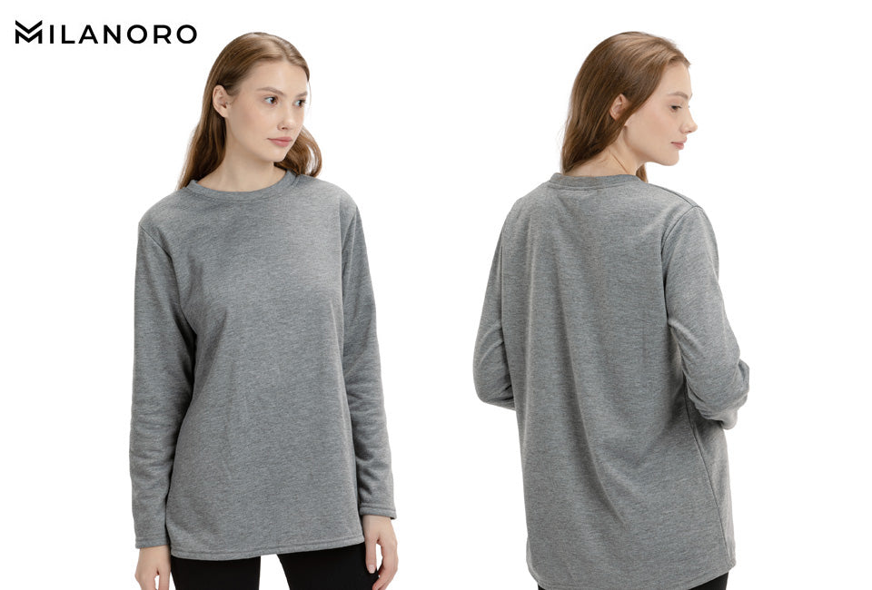 Milanoro kuschelige Fleece-Tunika - 2XL - Dunkelgrau -.