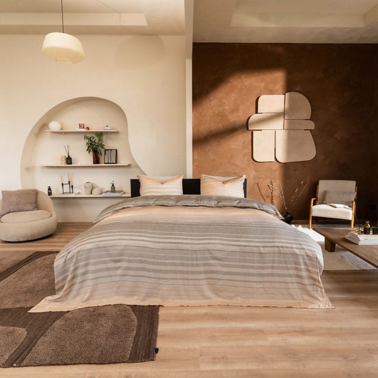 Kayori Hibara Bettbezug aus Tencel – 140 x 200–220 + 1 Kissenbezug – Einzelbett – Weich & kühlend – Sand