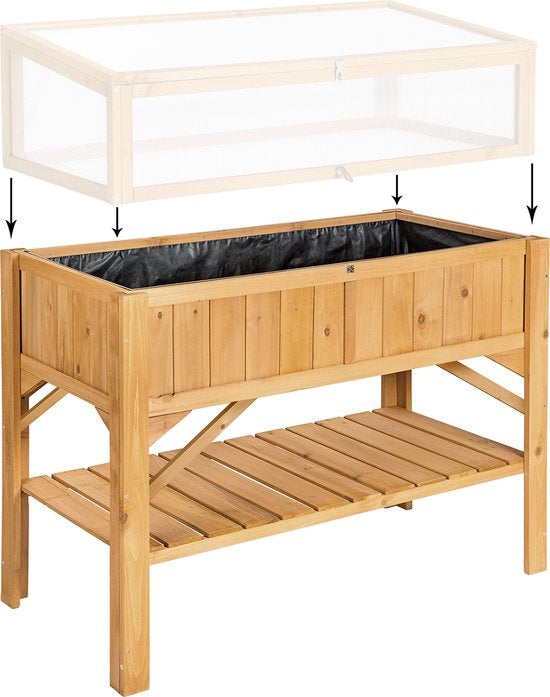 tectake - Hoher Pflanzkübel mit Regal - Baumschule - Stecklingskasten - 119x53x90cm - 403232