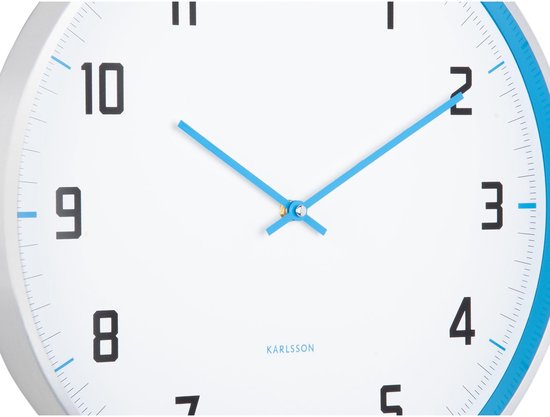 Karlsson Wanduhr Sportlich - Ø40cm - Wanduhr Skandinavisch - Blau