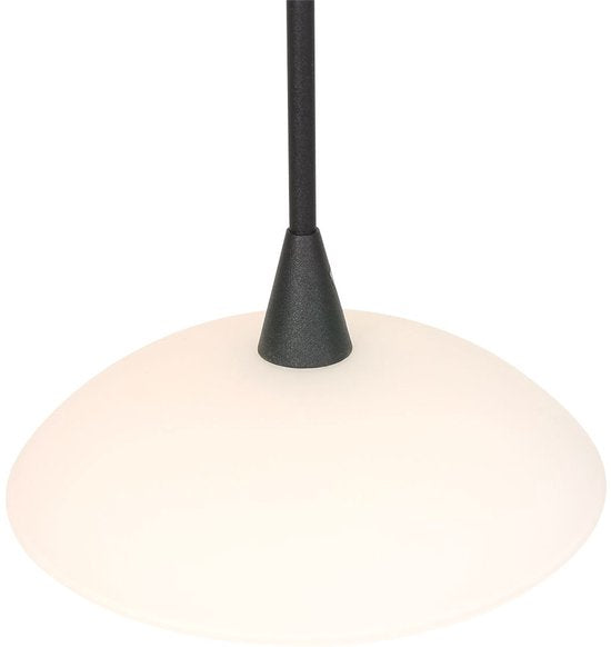 Hängeleuchte „Tallerken“ 2654ZW Schwarz – Modern, höhenverstellbar, Material: Glas und Metall, für den Innenbereich, Steinhauer