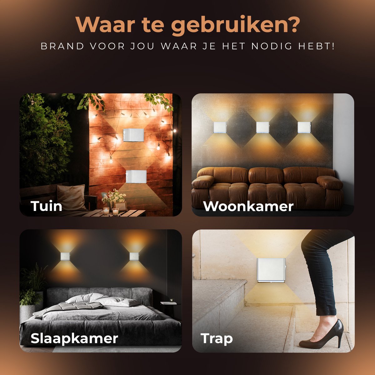 Techvavo® Wiederaufladbare Wandleuchte - 2 Stück - Kabellos, Smart, Weiß - Für Wohnzimmer, Badezimmer, Kinderzimmer, Schlafzimmer - 12x6x4 cm