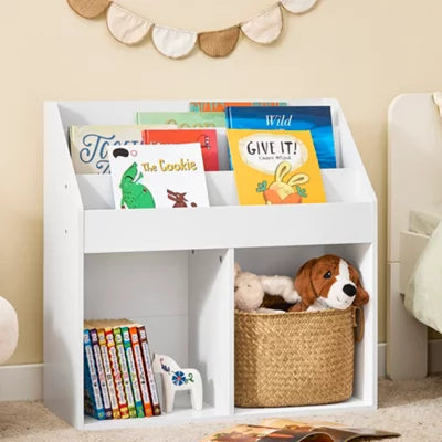 SoBuy Kinderbücherschrank mit Staufächern – 73 x 30 x 80 cm – Weiß