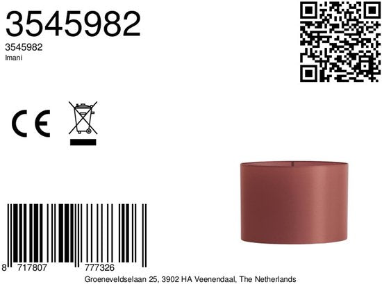 Licht & Wohnen - Lampenschirm - Imani - rosa - Textil - E27 - 3545982