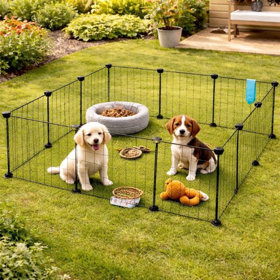 Ceruzo Tierauslauf 105 cm – Welpenauslauf – Modular – Für Kaninchen und Meerschweinchen