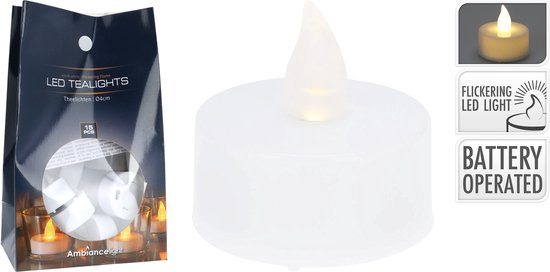 Homestyle Teelichter - Inklusive 2032 Batterie - Dekoration - Weiß 15 Stück Led