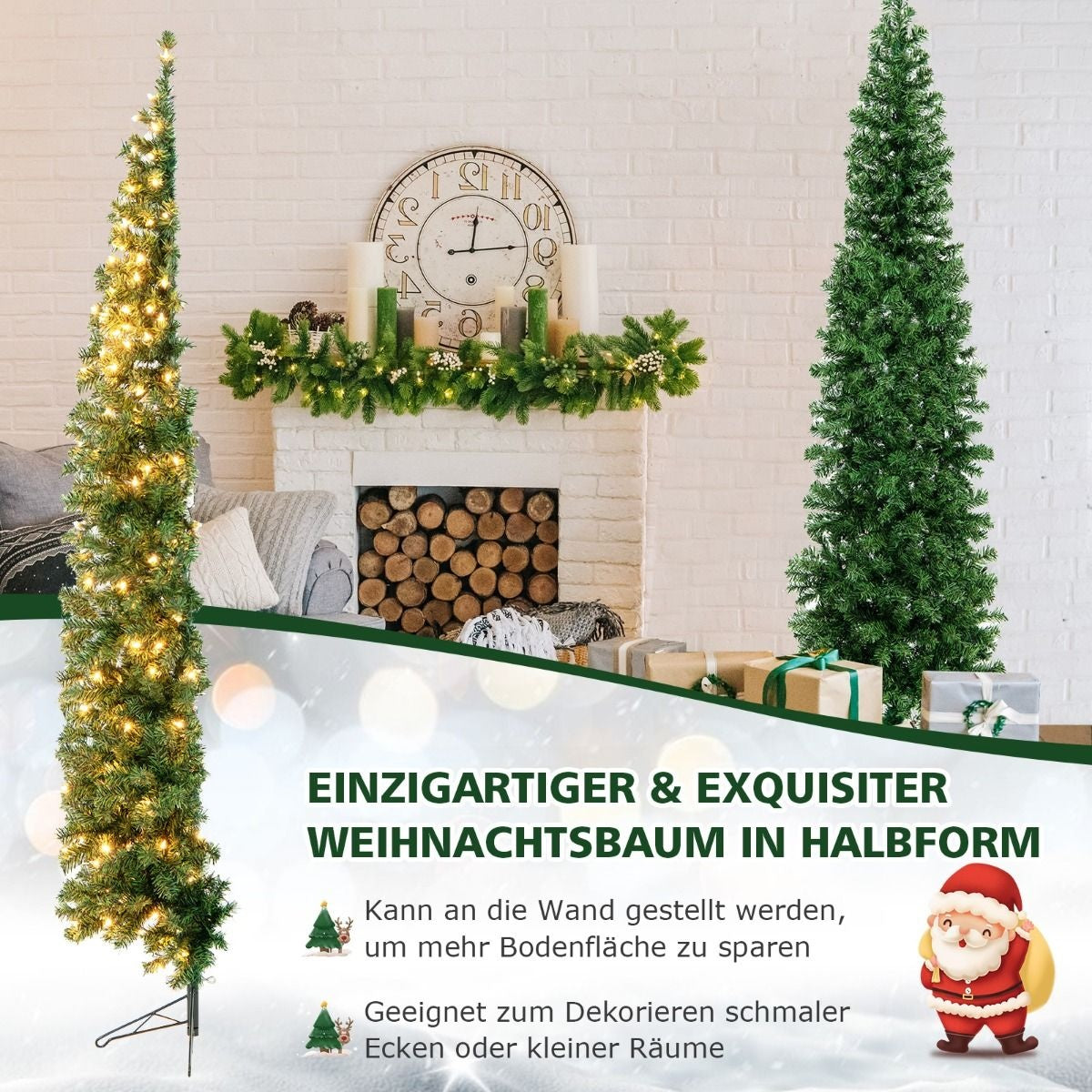 Halber künstlicher Weihnachtsbaum Coast mit 150 LED-Lichtern - 210 cm