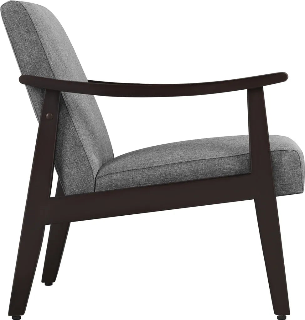 Yaheetech Retro-Sessel – Armlehnen aus Holz – gepolstert – 136 kg – Dunkelgrau