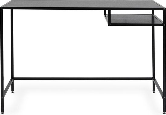 Lifa Living - Industrie-Schreibtisch - Schwarz - Metall - MDF - mit Sockel - Schlichtes Design - 114 x 60 x 76 cm