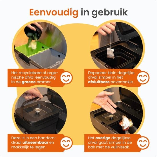 Goliving Automatic Sensor Trashcan 64 Liter - Küchenabfalleimer - Abfalleimer Mülltrennung - Hands-free sensor - Feuchtigkeitsresistent - Schließrand - Langlebiger Edelstahl - 40L + 2x12L + 8L - Silber