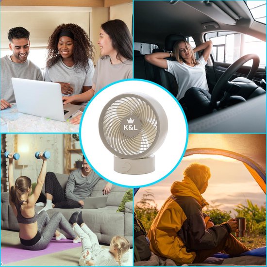 K&L Silent Fan - Tischmodell - USB betrieben - kippbar - Weiß