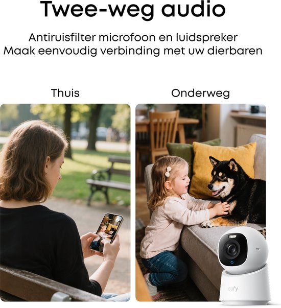 eufy Security Indoor-Kamera E30 – Indoor Cam – Haustierkamera mit App – Petcam – 4K UHD – Schwenken und Neigen – KI-Erkennung von Menschen und Haustieren – Farb-Nachtsicht – Kompatibel mit Apple HomeKit – Zwei-Wege-Kommunikation – Lokale Speicherung – Kei