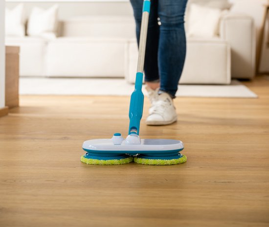 Mediashop Hurricane Floating Mop elektrischer Wischmopp – wiederaufladbarer Bodenwischer zum Wischen, Schrubben und Polieren – mit 2 × 3 Mikrofaser-Pads – Mail-Order-Edition