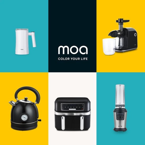 MOA Milchaufschäumer - BPA-frei - zum Aufschäumen und Erhitzen - Weiß - MF1W