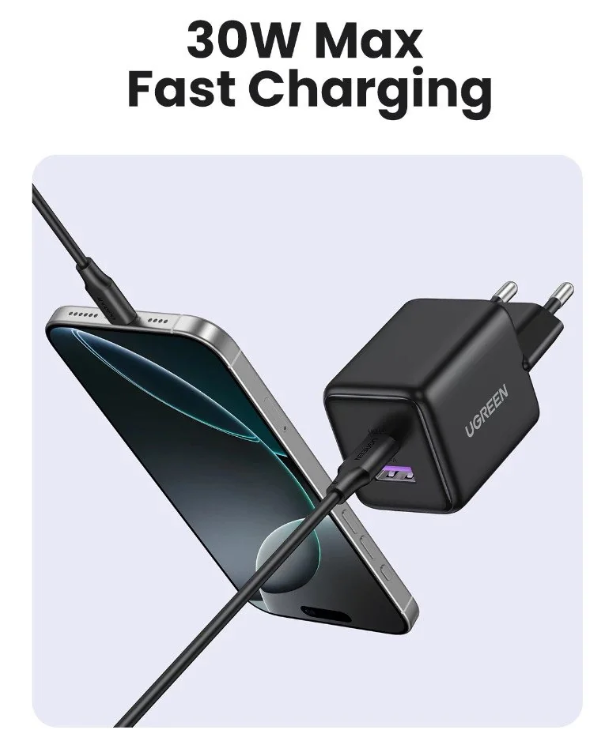 Ugreen X516 GaN-Netzladegerät 30 W – Rosa – USB-A & USB-C