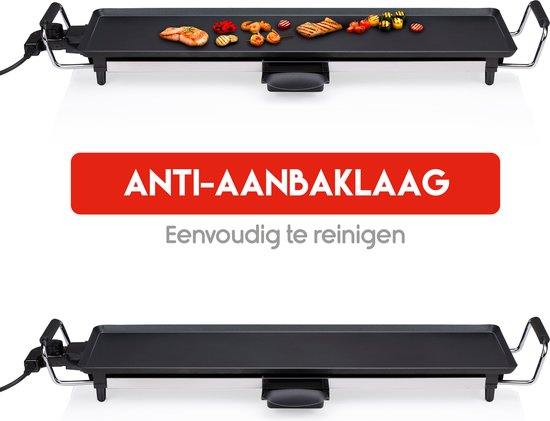 alpina Teppanyaki Grillplatte - Grillplatte - Gourmet-Set 4 Personen - 70 x 23cm - 2000W