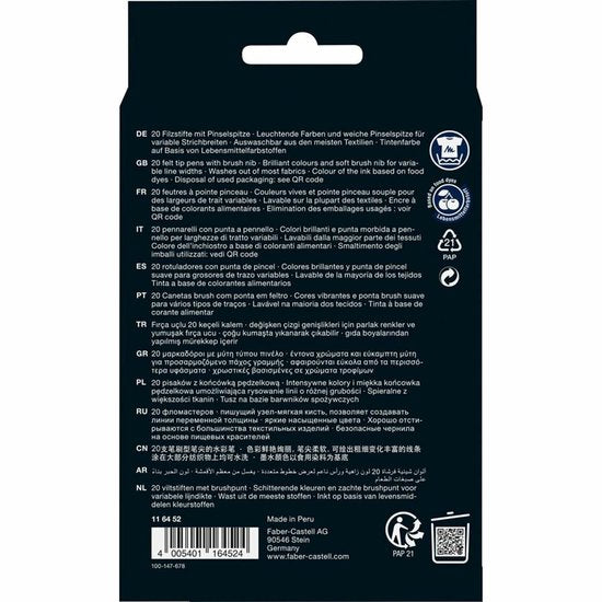 Faber-Castell Pinselstifte – Black Edition – 20 Farben im Kartonetui – FC-116452