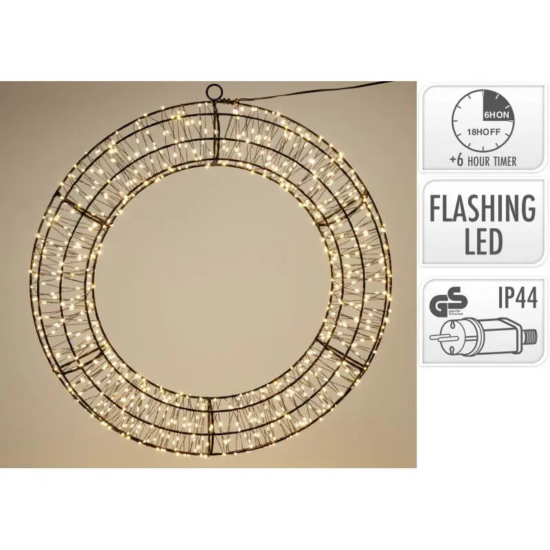 Nampook LED-Weihnachtskranz 50 cm mit warmweißer Beleuchtung – Stimmungsvolle Weihnachtsdekoration