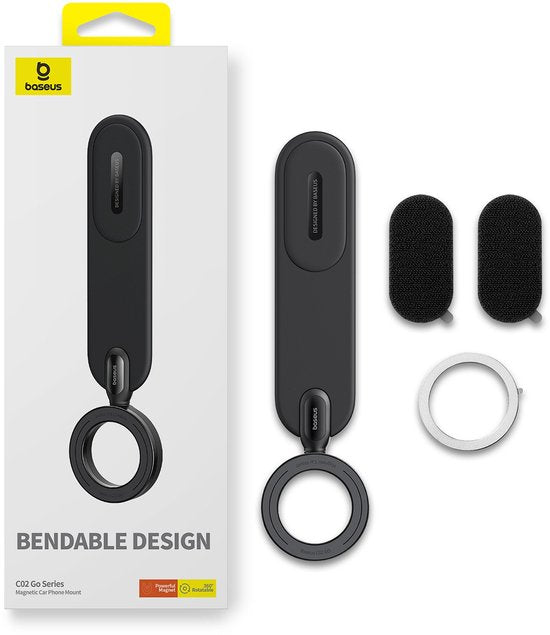 Baseus C02 Go – Magnetische Handyhalterung für das Armaturenbrett – Kompatibel mit MagSafe – Biegsam – Verstellbar – Schwarz