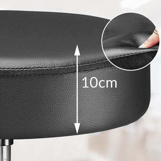 Casaria Verstellbarer Drehhocker - 46/60cm Sitzhöhe - 1 Stück Schwarz
