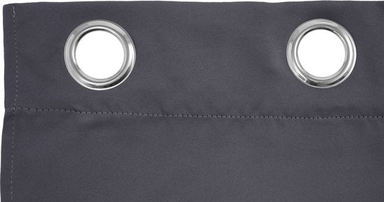 LIFA LIVING Vorhang – Grau – Verdunkelnd & schalldämmend – Vorhänge mit Ringen – 100 % Polyester – 150 x 250 cm – 1 Stück