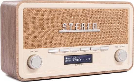 Denver DAB18LW DAB-Radio - Bluetooth - DAB+/ FM - Batterien & Netzanschluss - Braun