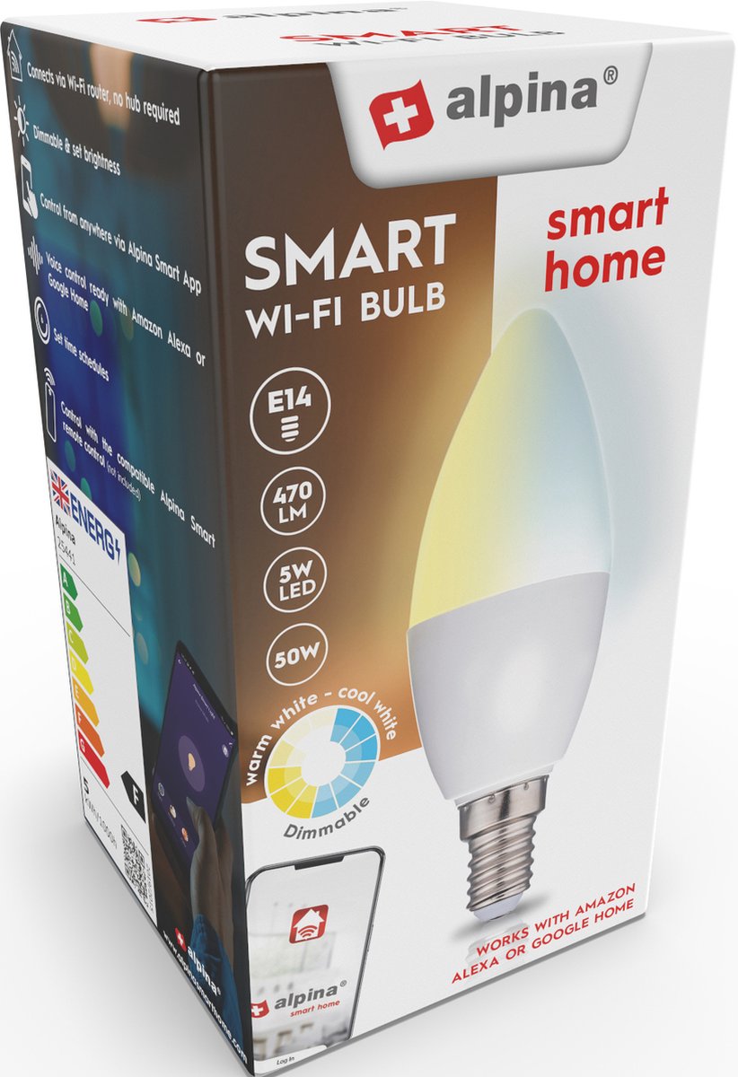 alpina Smart Home LED-Lampe - E14 - Intelligente Beleuchtung