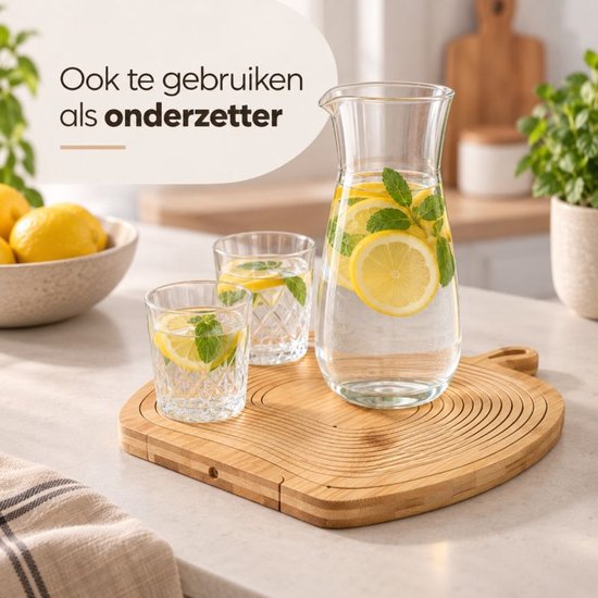 Ceruzo Obstkorb, zusammenklappbar – Bambus – 27 x 22 x 30 cm – 2-in-1 – Obstkorb und Untersetzer