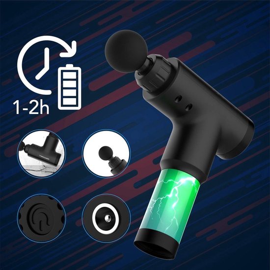 Mobstore Massagepistole - LCD elektrische Touch Massagepistole - Massagegerät - Sportmassage - Professioneller Einsatz - Muskelerholung & Muskelentspannung - Stressabbau - Leise und stark - Lange Batterie - Professionelle Massagepistole - Massagepistole