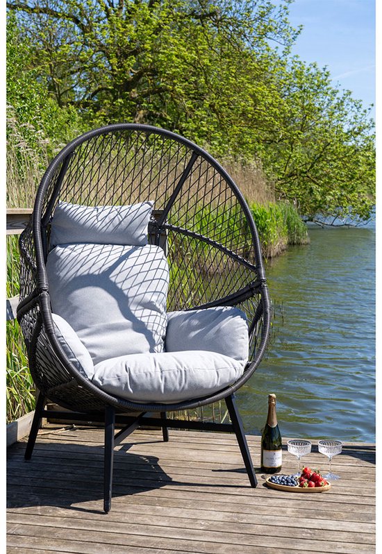 Sessel Rattan Schwarz - 74x73x103cm - House Nordic