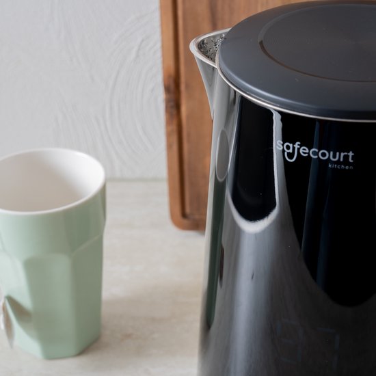 Safecourt Kitchen - Smart Wasserkocher - Warmhaltefunktion - 5 Temperatureinstellungen - 1,7 L - Schwarz