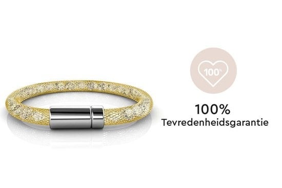 Yolora Damen Mesh-Armband - Kalpa Camaka Kristalle - Farbe Gold - Damenarmband Gold - Schmuck - Luxus-Geschenk-Box - Geschenk-Box - Exklusive Geschenk-Box - Schöne Geschenk-Box - Muttertag Geschenk
