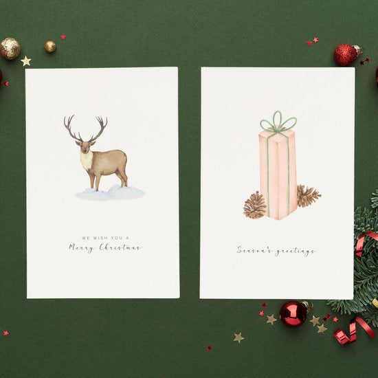 Partizzle 36x Luxus Weihnachtskarten mit Umschlägen Set - Neujahrskarten - 2025 Kollektion / 12 Designs