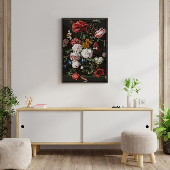 Rubye Malen nach Zahlen für Erwachsene Blumen in der Vase Mit Rahmen, Staffelei und Pinseln Leinwand - 40x50cm