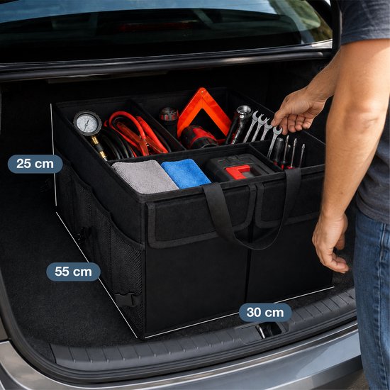 Kofferraum-Organizer - Kompakt & Geräumig - Autozubehör - Autositz-Stapelbox - Für Rücksitz - Schwarz - Luft