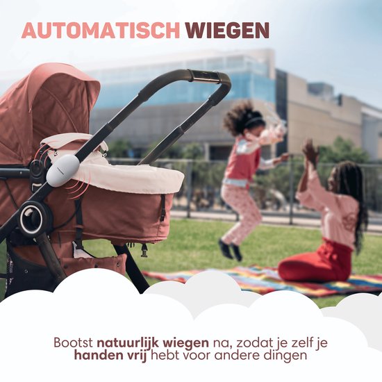 Vulpes Goods® BabyCare - Babywippe für Kinderwagen - Babyschaukel - Babywippe - Automatisches Wippen - Inkl. Reisetasche - PRO Version