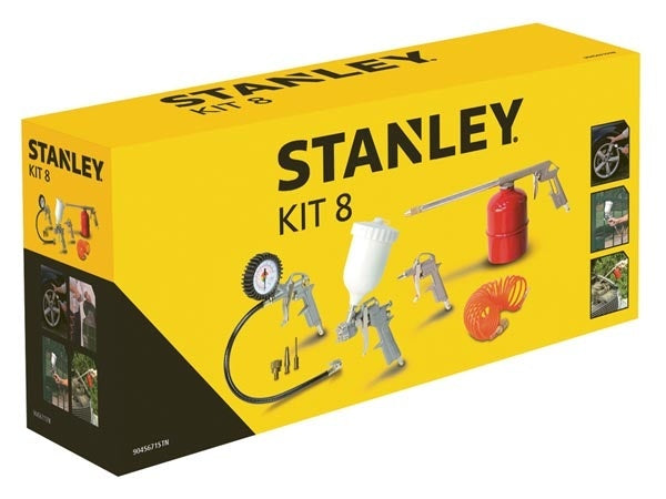 STANLEY Luchtgereedschapset 8-delig - inclusief 3 mondstukken