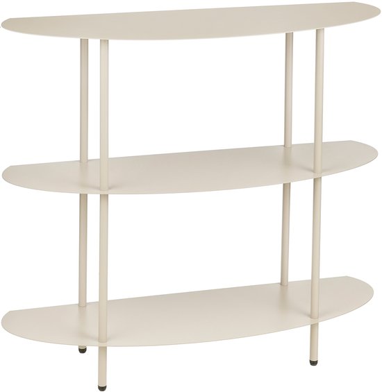 Mica Decorations Wandregal – Aufbewahrungsregal und Metall-Wandregal zur Dekoration im Wohnzimmer – Geeignet für Pflanzen und Accessoires – Stabiles Regal aus Eisen – 90 x 28 x 81 cm – Off-White