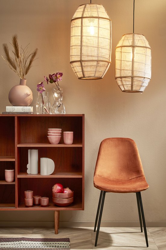 Mica Decorations Pella Pendelleuchte - H46 x Ø29 cm - Leinen - Beige