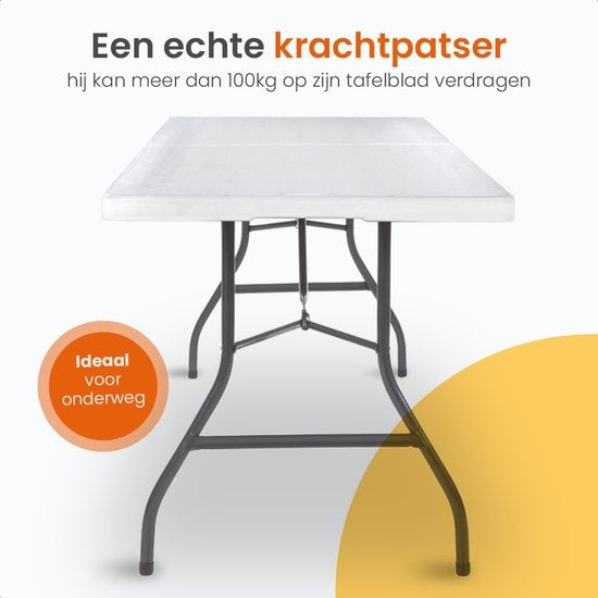 Goliving Klapptisch - Klapptisch - Campingtisch - Outdoor-Klapptisch - Wetterfest - 180 x 70 x 74 cm - Weiß
