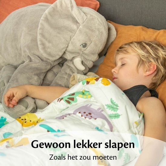 EL Life - Beschwerungsdecke Kind 2.4kg - 90 x 120cm - Schwergewichtige Decke - OEKO-TEX Baumwolle - Dino