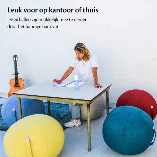 Sitzballüberzug 65cm - Für EL Life Sitzbälle - Leinen Grün-Blau