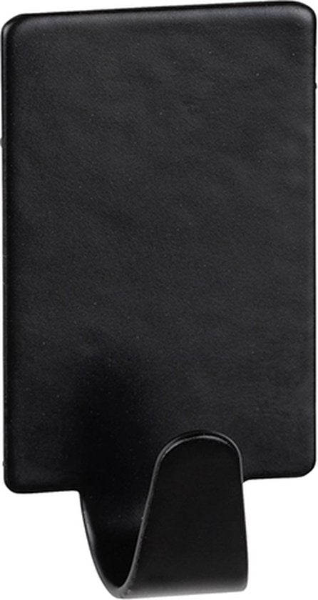 Wenko Wandhaken, rechteckig, 4er-Set – Schwarz – Selbstklebend